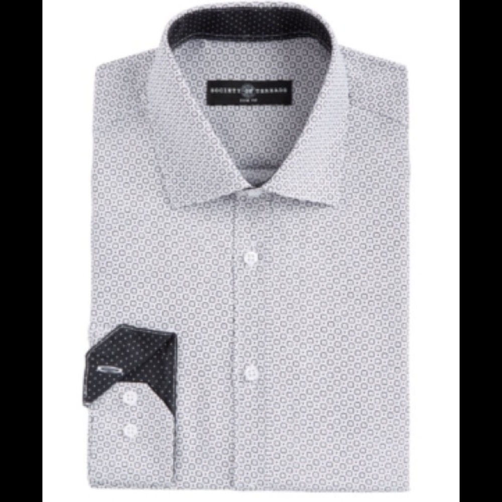 NWT Society of Threads Geo-Print Dress Shirt